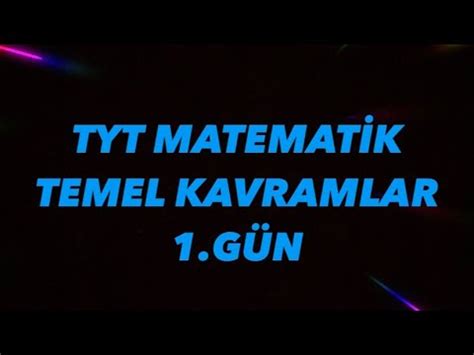 Temel Kavramlar L G Nde Tyt Matematik Kamp G N L L Mini