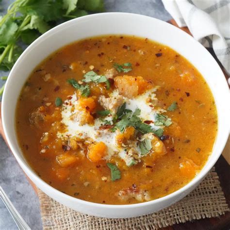 Butternut Squash Sausage Soup A Food Lovers Kitchen