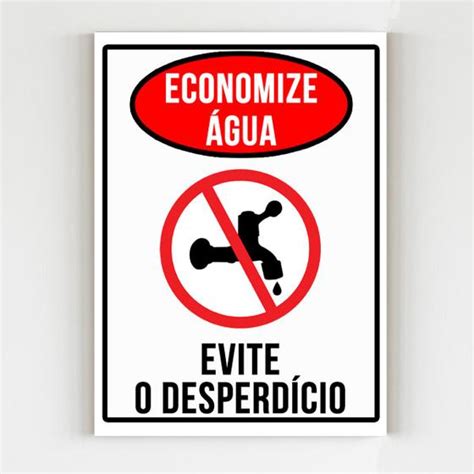 Kit Placas Sinaliza O Economize Gua Evite Desperd Cio Mago Das