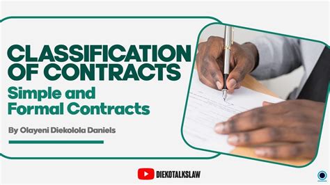 Contract Law Classification Of Contract Formal And Simple Contracts