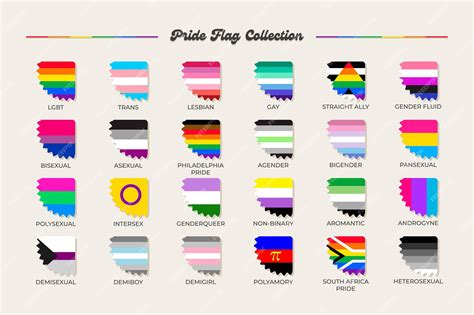 Coleção De Bandeiras De Orgulho De Identidade Sexual Lgbtq Bandeira De