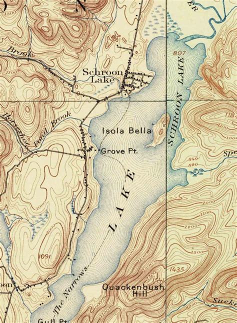 Schroon Lake Ca 1900 Usgs Old Topographical Map Custom Etsy