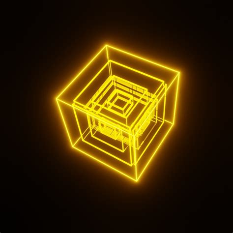 3d model of neon cube with rotating animation 3D model animated | CGTrader