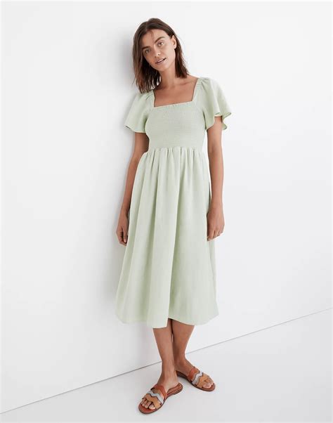 Madewell Lucie Smocked Midi Dress