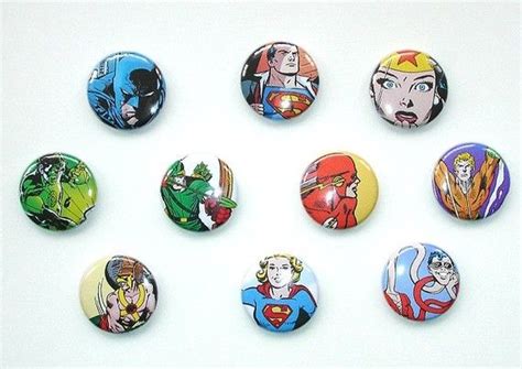 Dc Heroes Button Pin Set Etsy Dc Heroes Button Pins Dc Comics Heroes