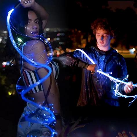 Amazon Ft Led Fiber Optic Whip Usb Rechargeable Dance Space Whip