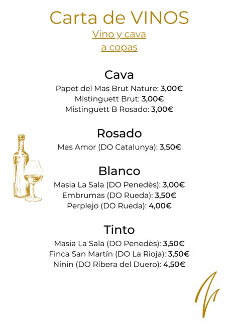 Carta De Vinos Plantilla