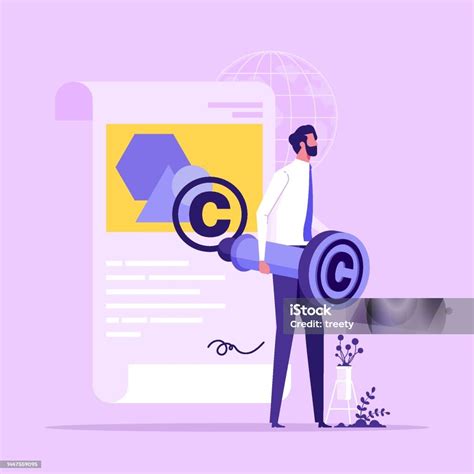 Concept Of Copyrighted Work Guarantee Of Artists Rights Flat Vector