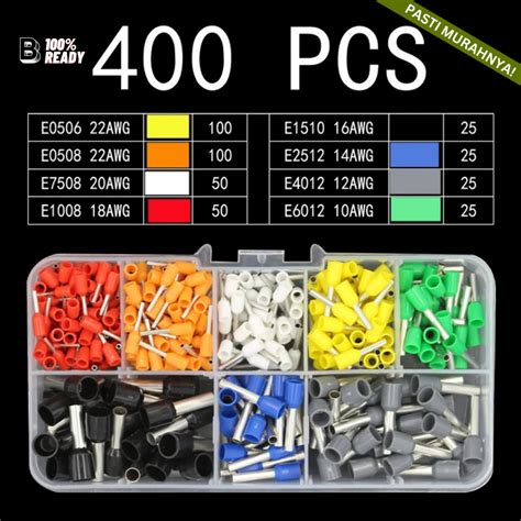 Jual Skun Kabel Tusuk Ferulles Ferrules Berbagai Ukuran 1 SET 100 PCS