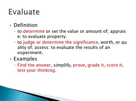 Evaluate Definition