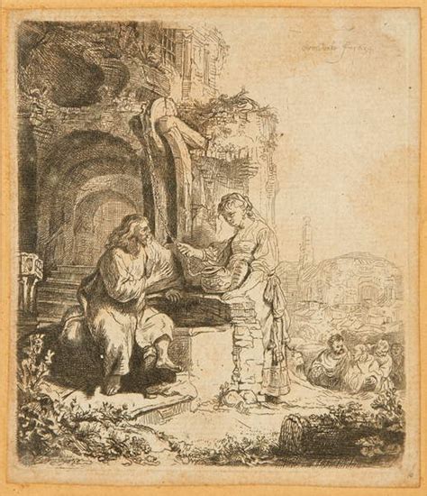 Le Christ Et La Femme De Samarie Parmi Les Ruines Gravure