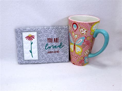 Inspirational Mug Rug Set Omas Place Machine Embroidery Designs