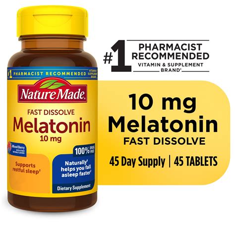 Nature Made Fast Dissolve Melatonin Mg Tablets Max Strength