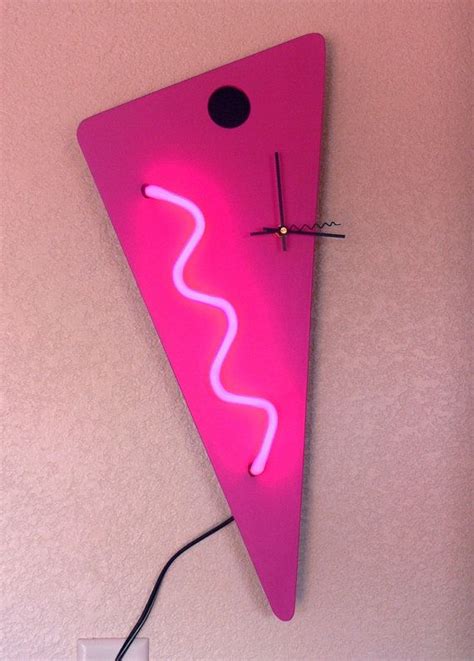 Retro Neon Clock For The Wall In Mid Century Modern Design Etsy