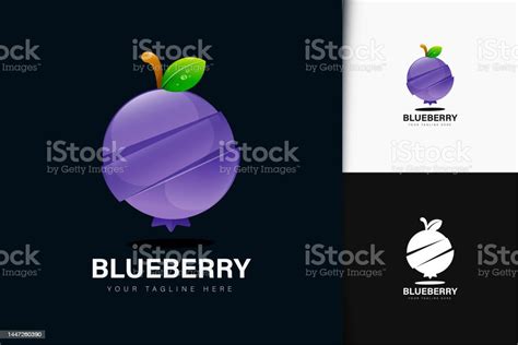 Blueberry Design With Gradient Vector Illustration Stock Illustration