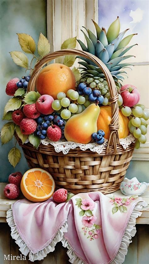 Pin by Monika Sari on Festmények in 2024 Fruit basket drawing Fruit