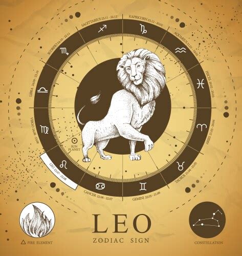 Magic Witchcraft Card With Leo Zodiac Sign Vector Image