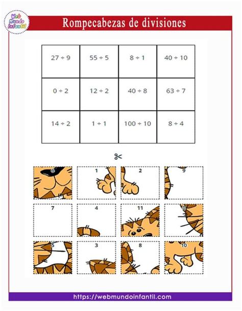 Rompecabezas De Divisiones Exactas De Una Y Dos Cifras