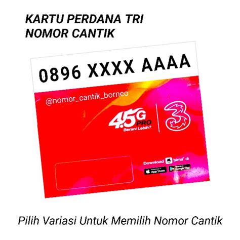 Jual Kartu Perdana Three Nomor Cantik Tri Prabayar Kwarted