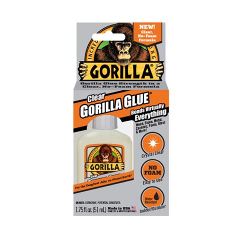 Clear Gorilla Glue 1 75oz Pegamentos Y Cintas Adhesivas Increiblemente Fuertes