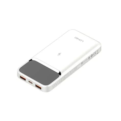 LDNIO PQ12 10000mah 22 5W Digital Display White Color Power Bank 15W