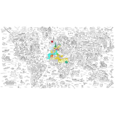 XXL Colouring Poster World Map | wall-art.com