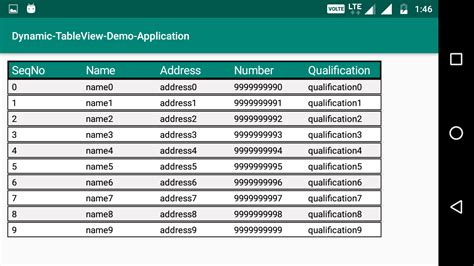 GitHub Pramod Android DynamicTableViewDemoApplication Dynamic Table