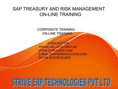 Sap Treasury And Risk Management Training Ppt