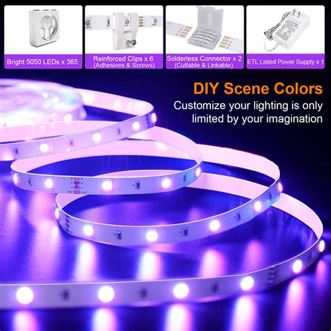 40ft Led Strip Lights Vilsom Smart App And Remote Control Music Sync Led Lights For Bedroom