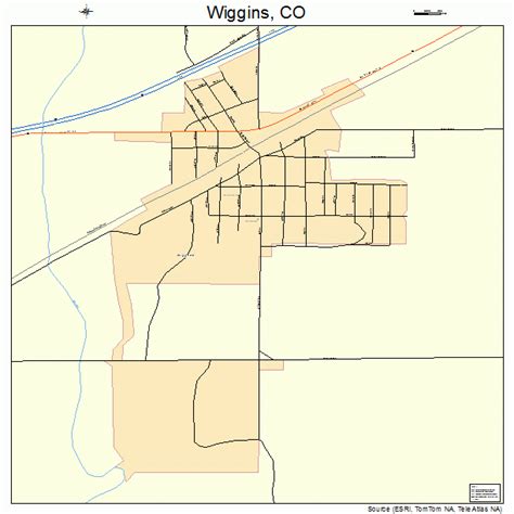 Wiggins Colorado Street Map 0884770