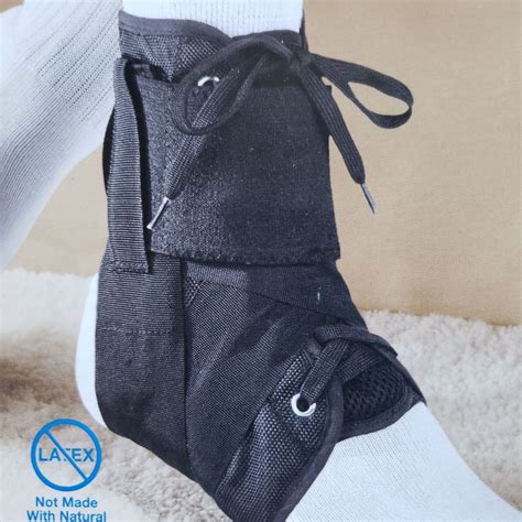 Walgreens Deluxe Laced Ankle Brace Small Medium Black Anti Microbial Material Walgreens Ankle