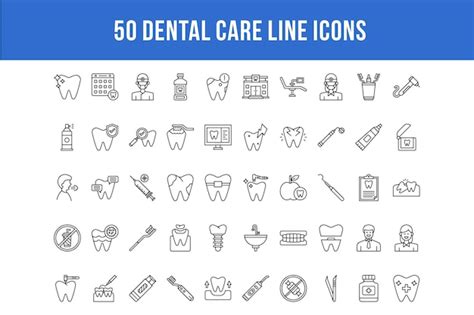 Premium Vector Dental Care Line Icons