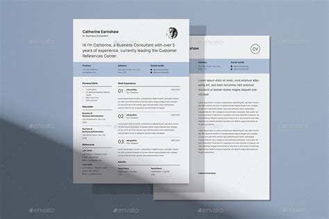 Simple Resume And Cover Letter Print Templates Graphicriver