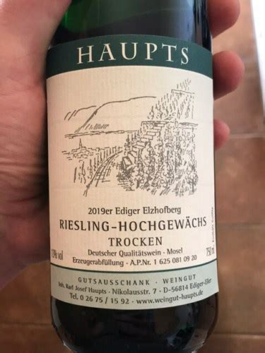 Haupts Ediger Elzhofberg Riesling Hochgew Chs Trocken Vivino Us