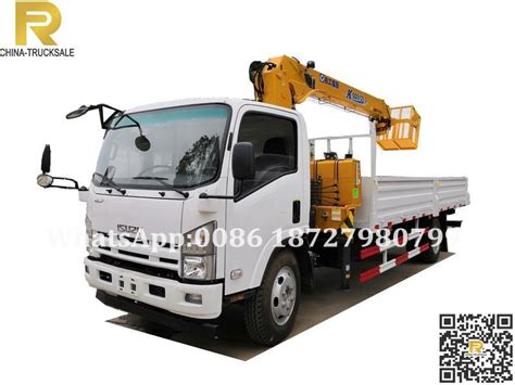 Japan Isuzu Ton Crane Truck With Man Lift Bucket