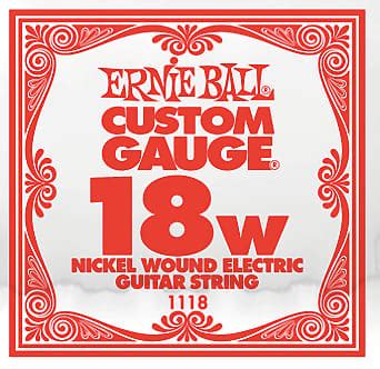 Six 6 018W Ernie Ball Custom Gauge Nickel Wound Reverb