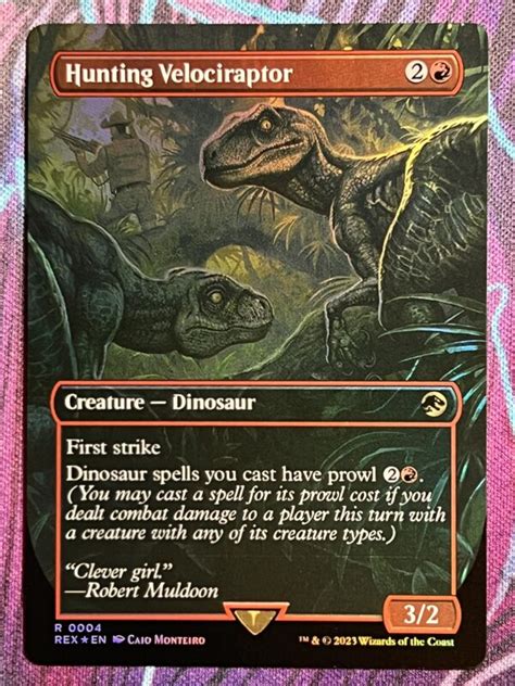 Hunting Velociraptor Rex Full Art Foil Bootleg Mage