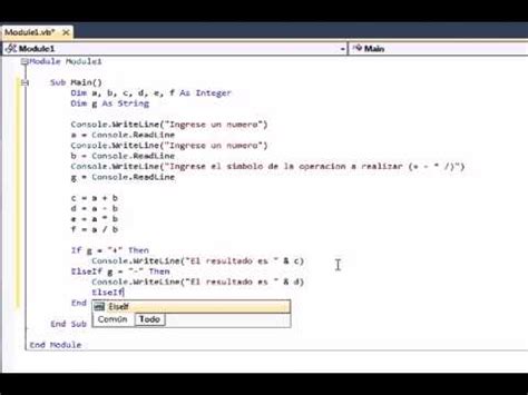 Operaciones Básicas Visual Studio Consola YouTube