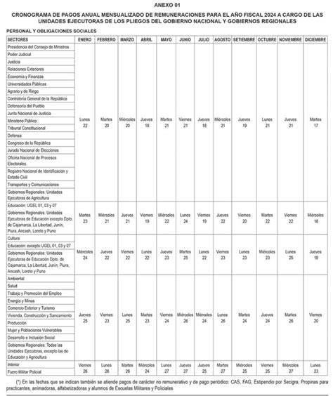 Cronograma De Pensiones 2024 A Leyes 19990 Y 20530