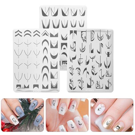 Kit De Manicura Placa De U As L Nea Francesa Estampado Sellos