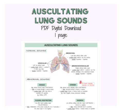 Auscultating Lung Sounds Nursing Notes Clinical Notes Etsy