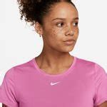 Nike Trænings T Shirt Dri FIT One Slim Pink Hvid Kvinde unisport dk