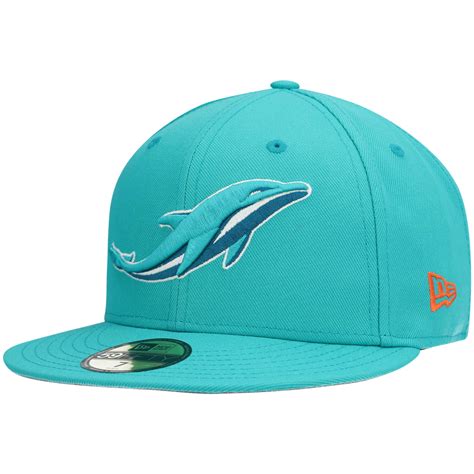 Mens New Era Aqua Miami Dolphins Omaha Elemental 59fifty Fitted Hat