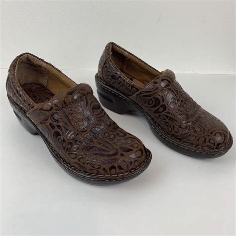 B O C Women S Peggy Clog Slip On Tooled Faux Leather Gem