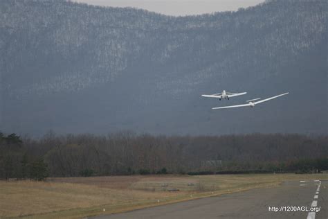 1200 AGL: First glider takeoff and landing attempts