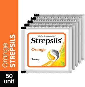 Strepsils Medicated Sore Throat Lozenges 50 Count 10 Strips X 5