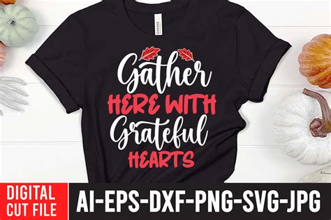 Gather Here With Grateful Hearts Svg Cut File By Rana Creative