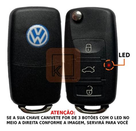 Capa Chave Canivete Oca 3bt Vw Gol G5 Fox Polo Bora Jetta Prime Key