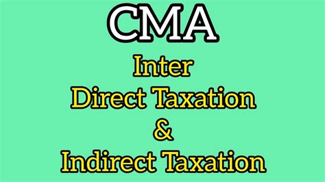 CMA Inter Direct Taxation And Indirect Taxation 2022 YouTube