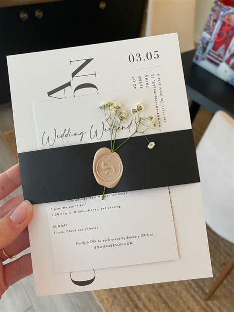 Modern Elegant Wedding Invitation Classy Wedding Invitations Black